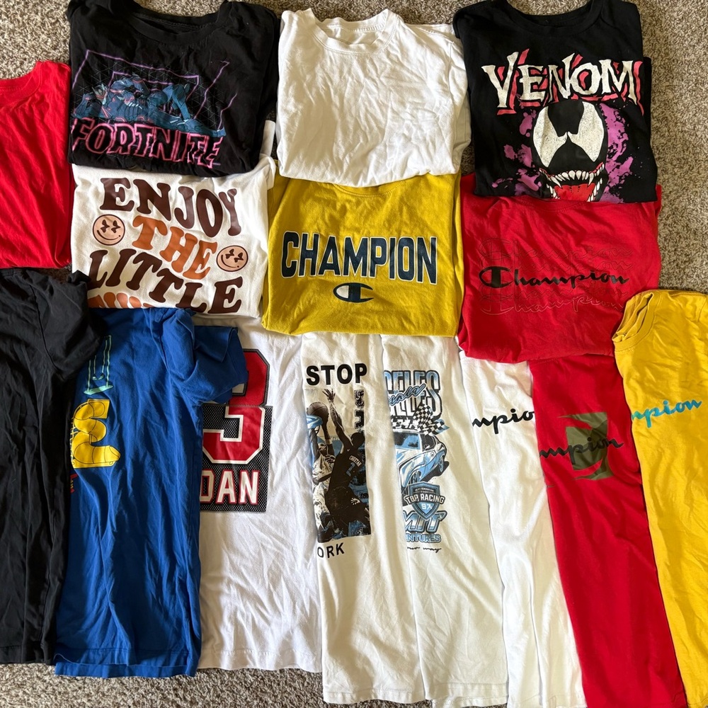 Champion Kids Tee - Yellow with Blue Logo